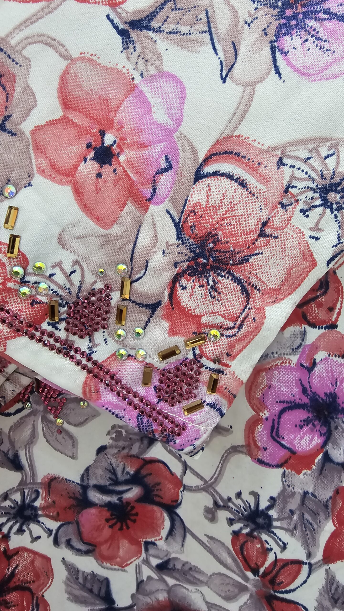 جلباب نسائي طويل بنقشة زهور وردية - الصورة 2