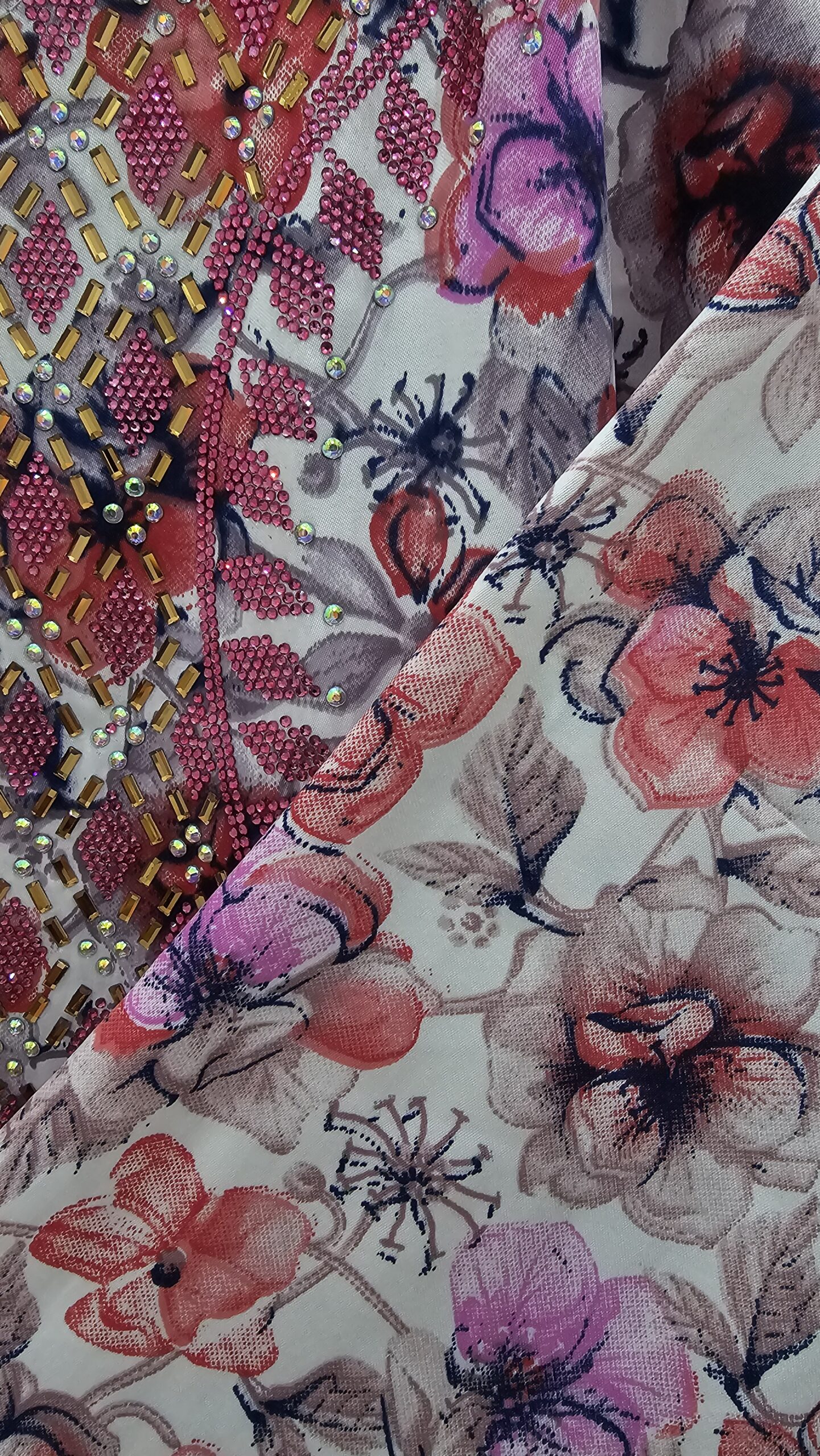 جلباب نسائي طويل بنقشة زهور وردية - الصورة 5