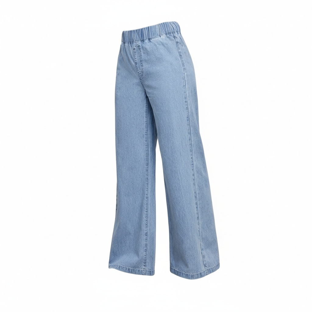 بنطلون جينز Shein واسع بقصة مريحة – لون أزرق فاتح - الصورة 4