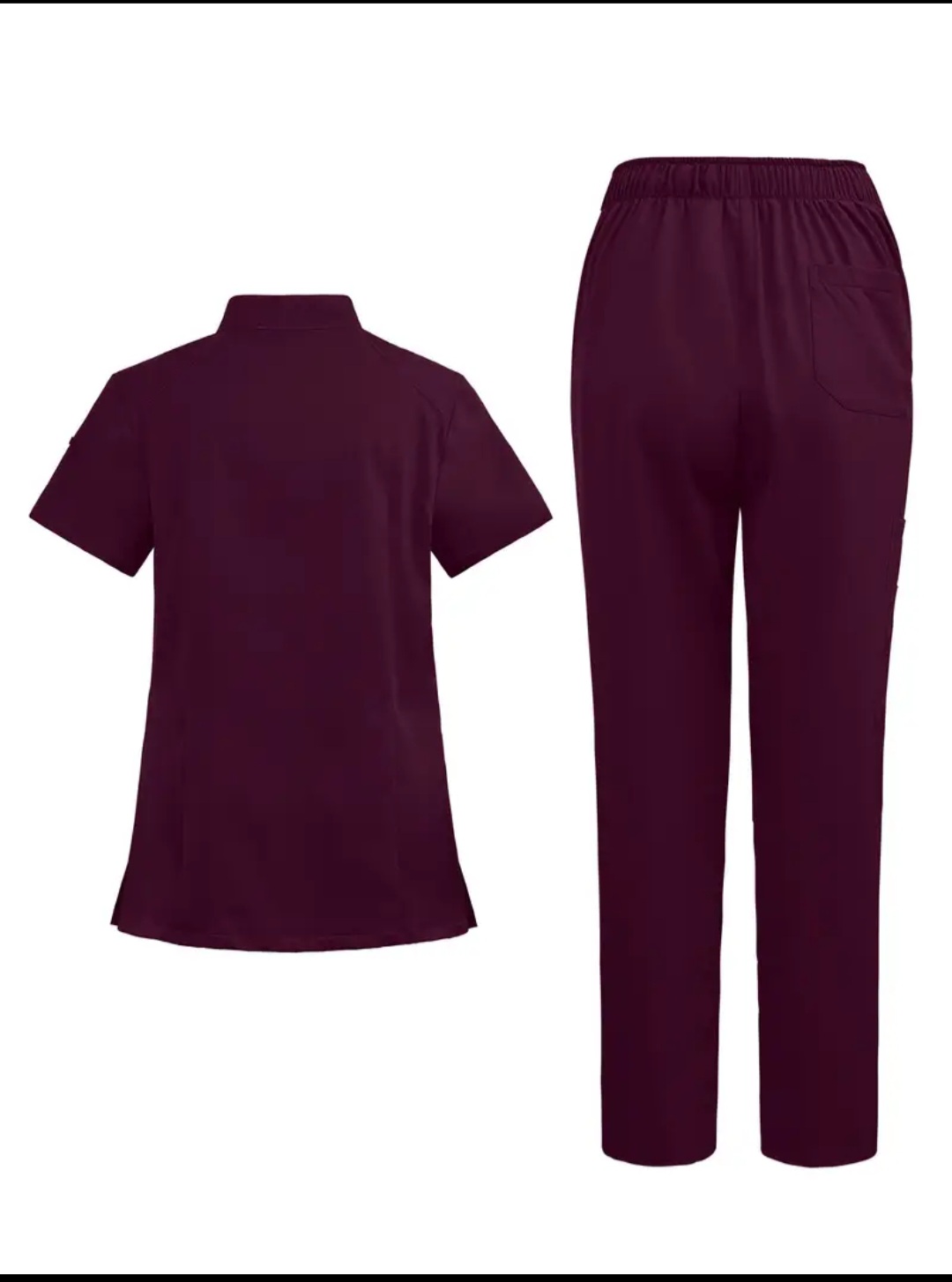 طقم سكراب نسائي بسحّاب نصف – لون قرمزي - الصورة 2