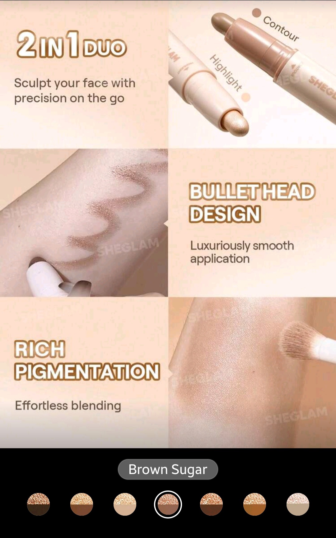 عصا كونتور وهايلايتر في قلم واحد من SHEGLAM - الصورة 2