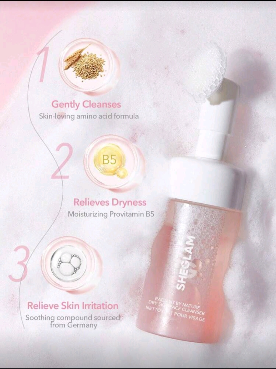 غسول الوجه بفرشاة سيليكونSHEGLAM Radiant By Nature - الصورة 5