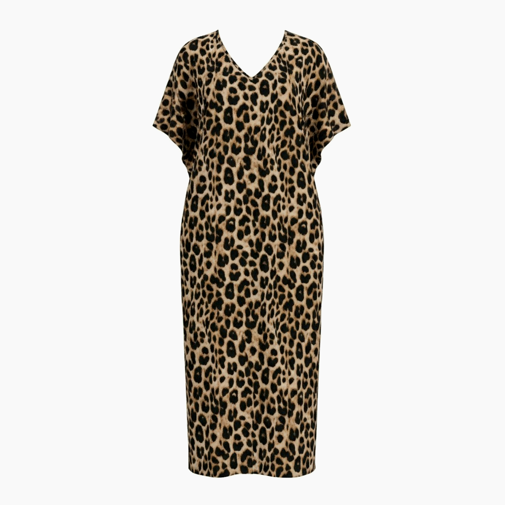 فستان نسائي طويل بطبعة جلد النمر – لون جلد النمر - الصورة 4