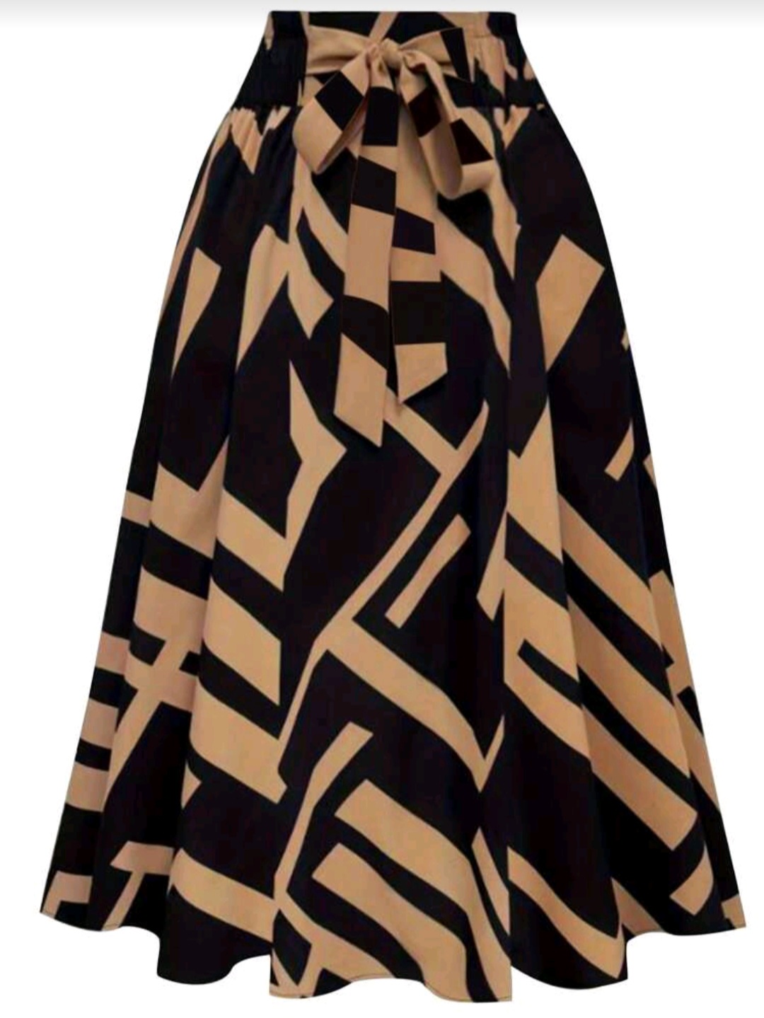 اسكيرت نسائي طويل بربطة خصر ونقشة عصرية - الصورة 2