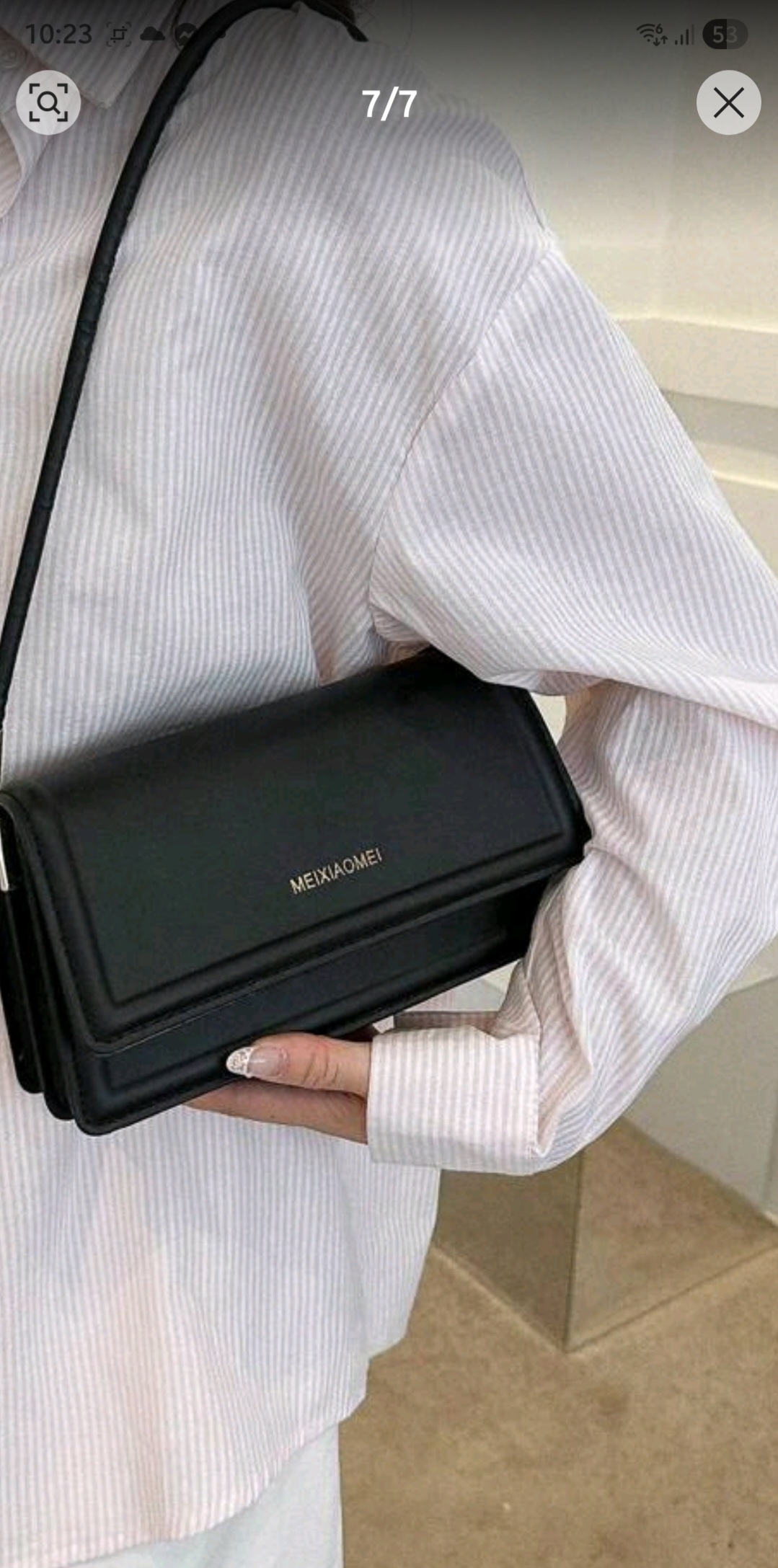 شنطة نسائية مربعه أنيقة بحزام كتف - الصورة 3