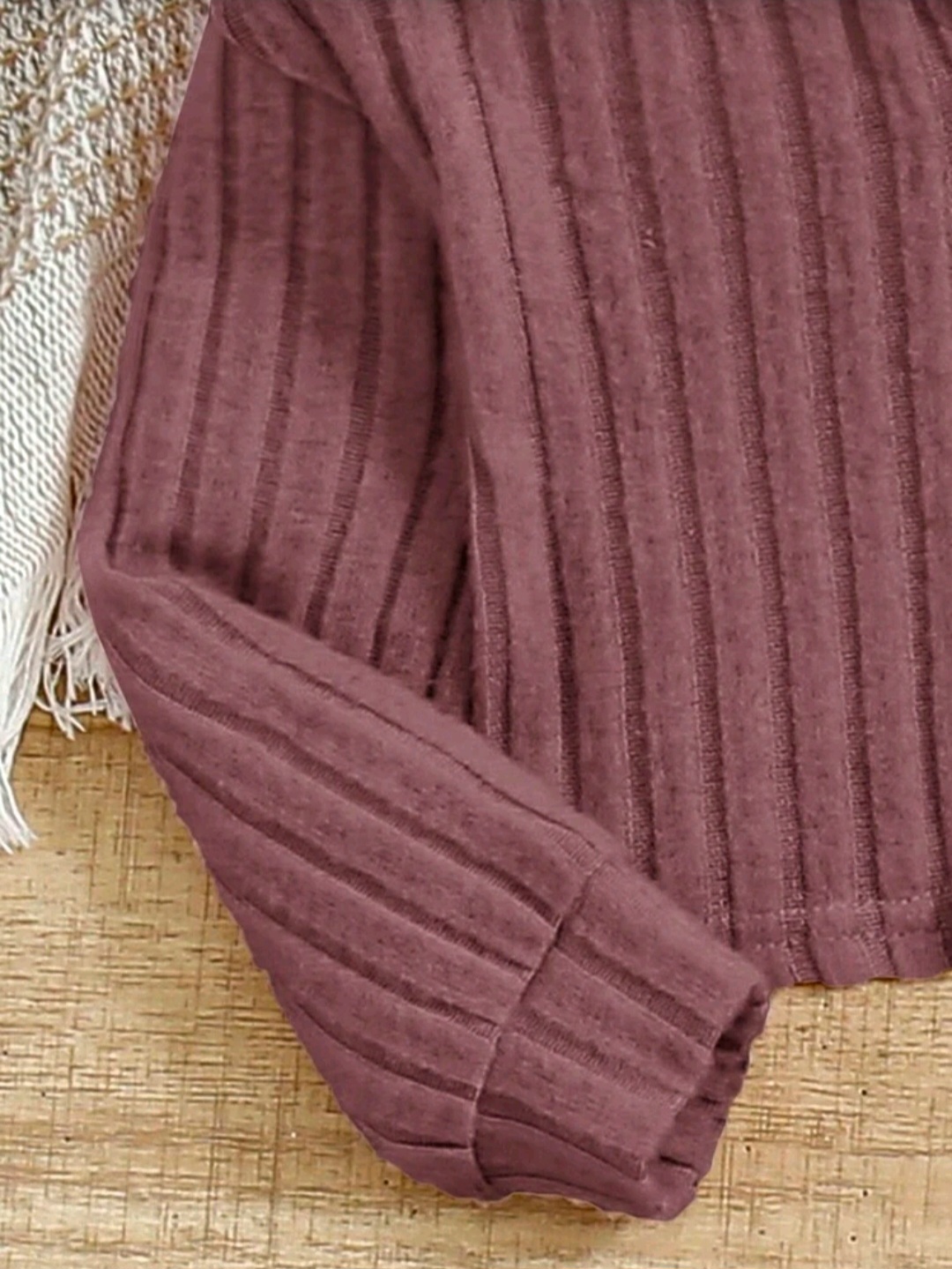 بدلة أطفال بناتي مضلعة قطعتين – وردي مغبر (6 شهور – 3 سنوات) - الصورة 5