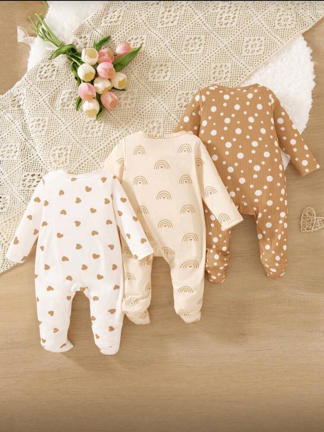 بدلة أطفال حديثي الولادة بطبعات لطيفة – ثلاث تصاميم - الصورة 2