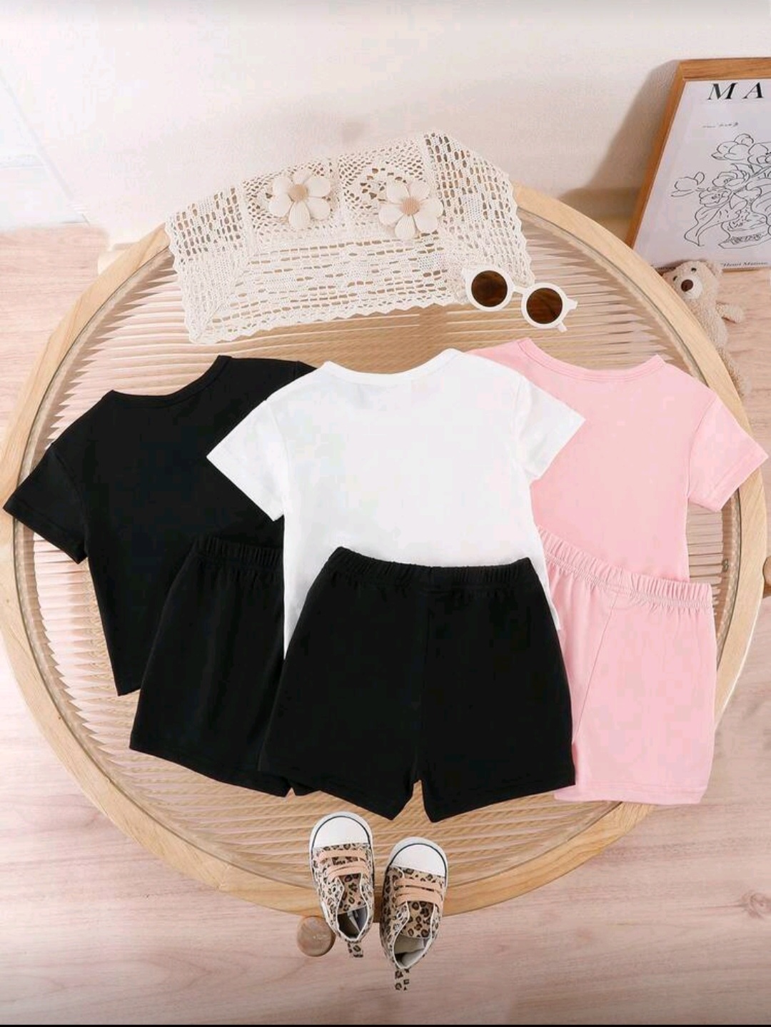 طقم صيفي مريح للبنات (تيشيرت + شورت) - الصورة 4