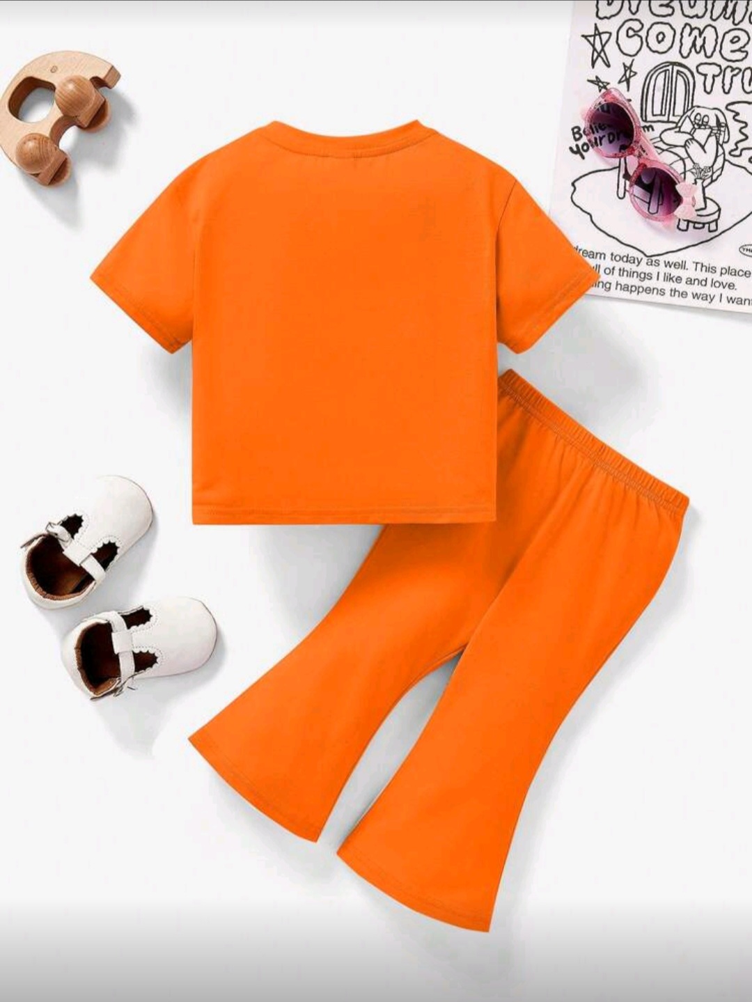 طقم لبسة لللبنات باللون البرتقالي - الصورة 2