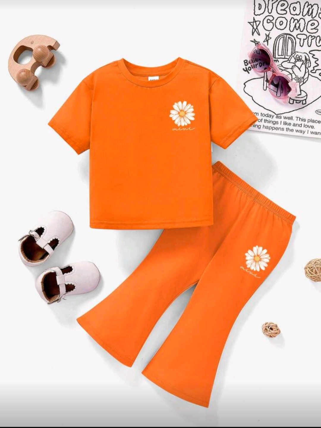 طقم لبسة لللبنات باللون البرتقالي - الصورة 6
