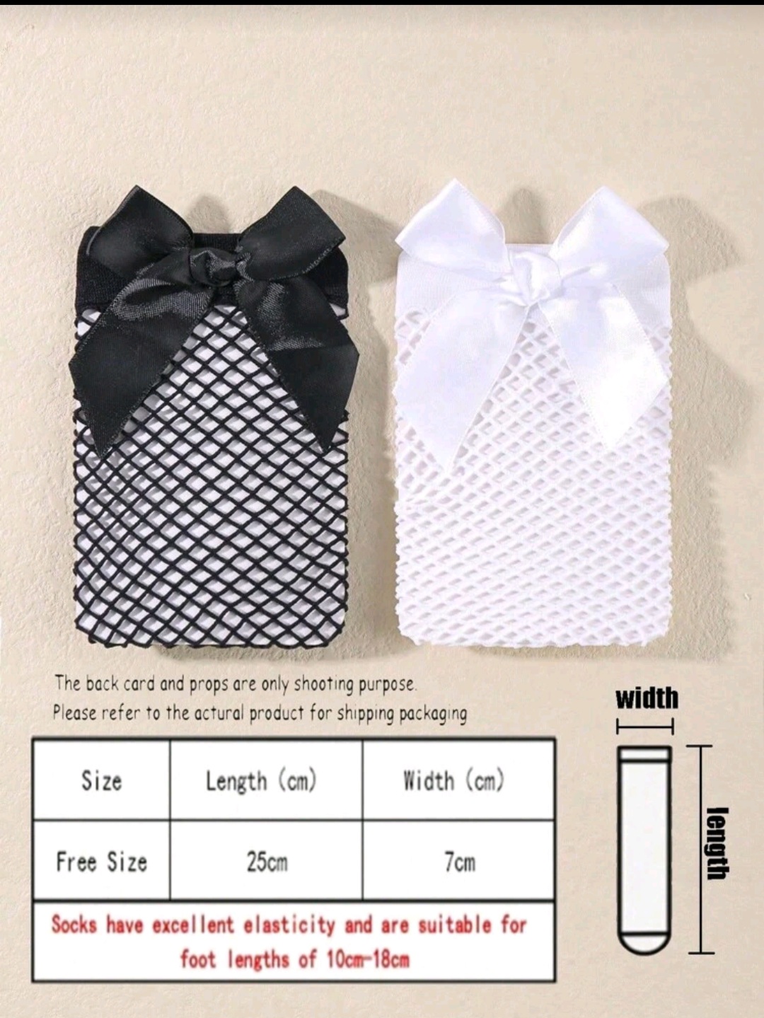 جوارب شبكية أنيقة للبنات مع فيونكة - الصورة 5