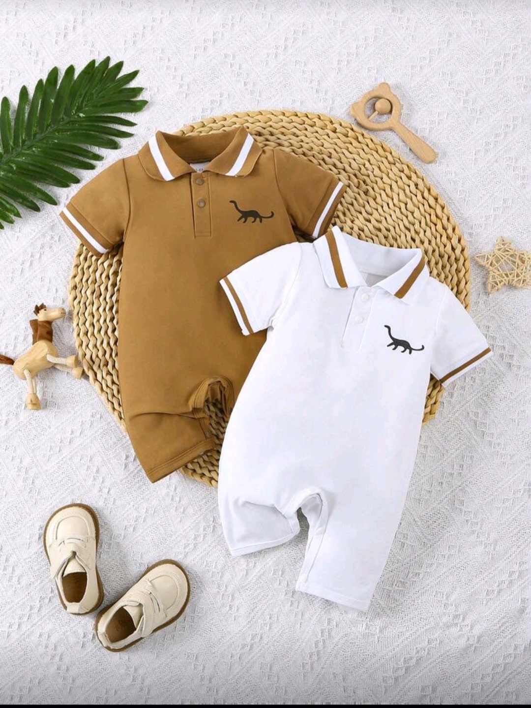 جمبسوت أطفال بولو بتصميم ديناصور قطعتين