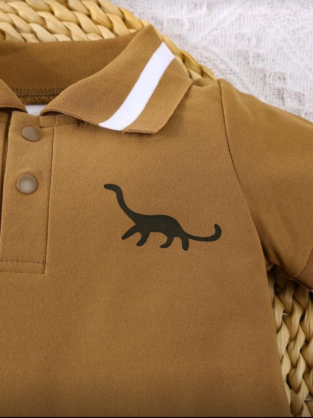 جمبسوت أطفال بولو بتصميم ديناصور قطعتين - الصورة 5
