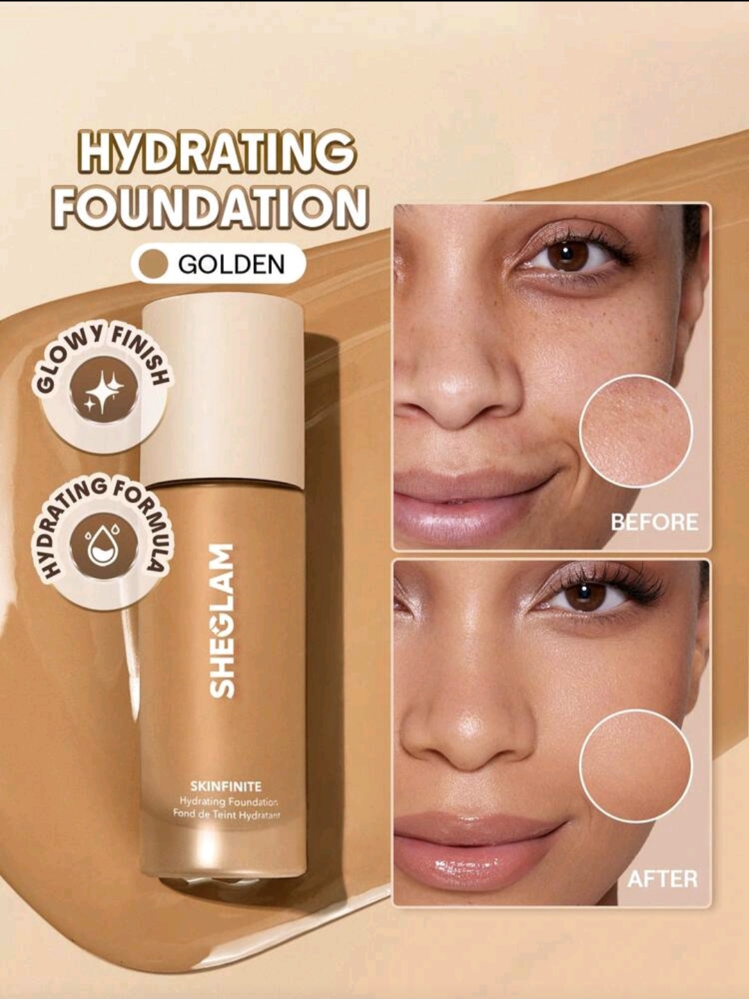فاونديشن مرطب بلمسة مضيئةSHEGLAM Skinfinite Hydrating Foundation - الصورة 10